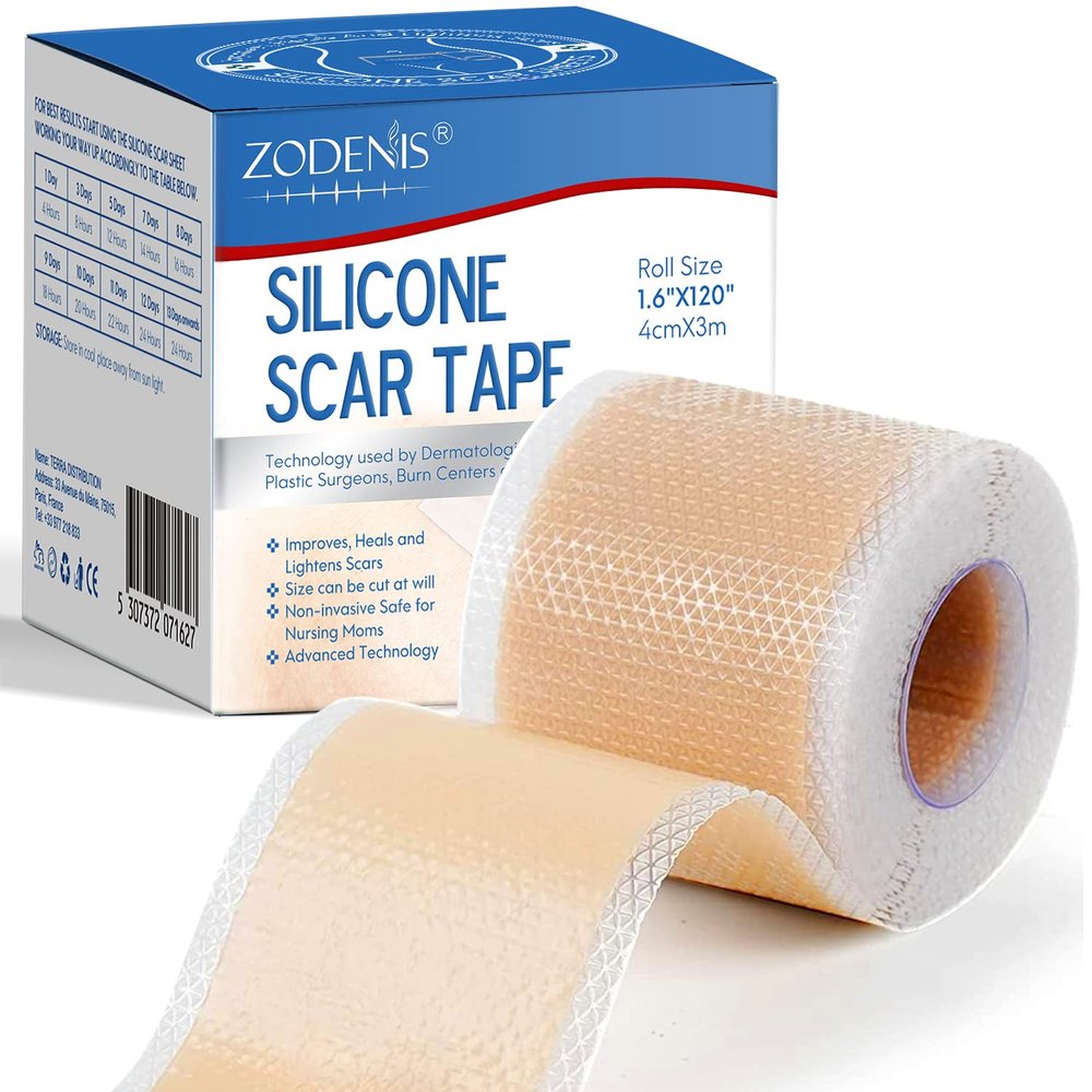 ZODENIS Silicone Scar Tape, Silicone Scar Sheets, Scar Silicone Strips, Easy-Tear Gel Tape For Scar, Scar Remover.