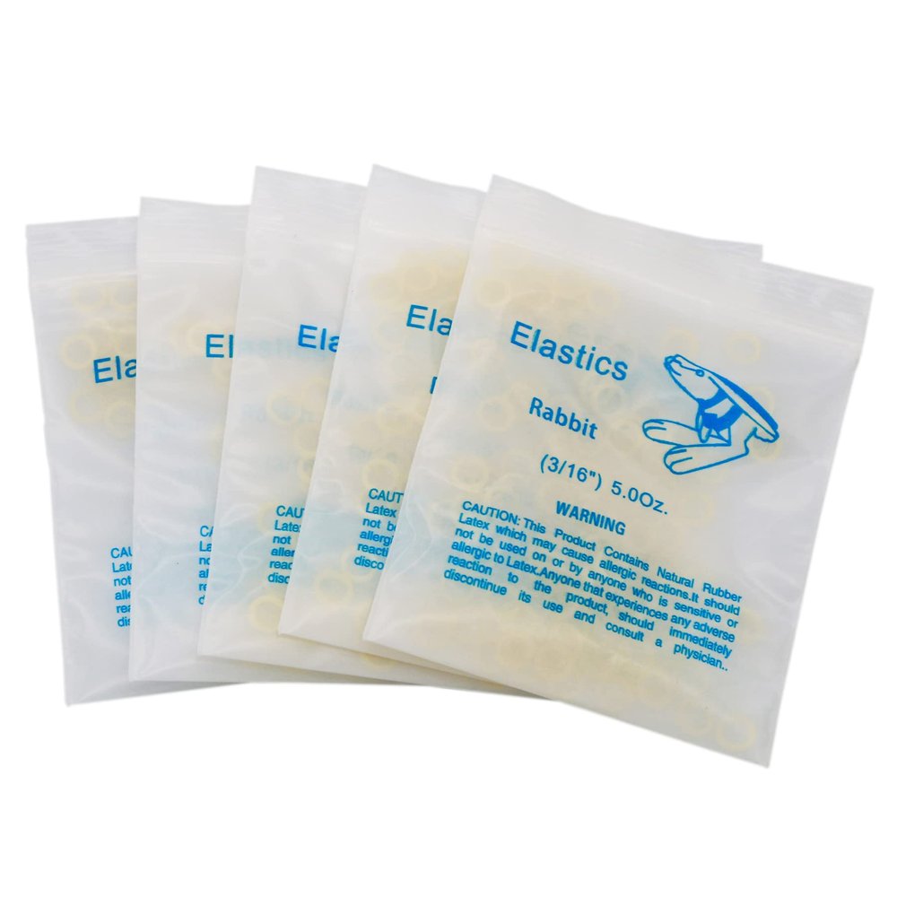 10 Bag/1000Pcs Various Sizes Orthodontic Rubber Bands Orthodontic Elastic Orthodontic Supply (3/16" 5.0 OZ)