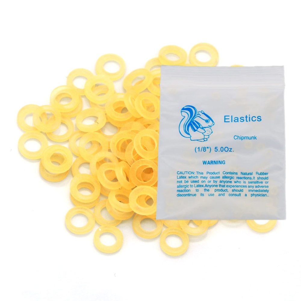 10 Bag/1000Pcs Various Sizes Orthodontic Rubber Bands Orthodontic Elastic Orthodontic Supply (1/8" 5.0 OZ)