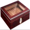 HongLianRiven Cigar Box Humidor Cigar Humidifier, Handmade Wooden Cigar Box Desktop Humidifier with Hygrometer Can Hold 20-25 Cigars (Color : A) view 2