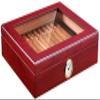 HongLianRiven Cigar Box Humidor Cigar Humidifier, Handmade Wooden Cigar Box Desktop Humidifier with Hygrometer Can Hold 20-25 Cigars (Color : B) view 2
