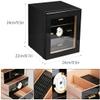 HongLianRiven Cigar Box Humidor Desktop Cigar Humidor Tempered Glasstop with Front Mounted Hygrometer and Humidifier,Storage Box (Color : Black) view 4
