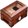 HongLianRiven Cigar Box Humidor Desktop Humidor with Tempered Glasstop, Cedar Divider, and Ring Glass Hygrometer view 1