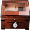 HongLianRiven Cigar Box Humidor Desktop Humidor with Tempered Glasstop, Cedar Divider, and Ring Glass Hygrometer view 3