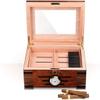 HongLianRiven Cigar Box Humidor Desktop Humidor with Tempered Glasstop, Cedar Divider, and Ring Glass Hygrometer view 4