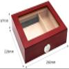 HongLianRiven Cigar Box Humidor Cigar Humidifier Travel Cedar Tabletop Cigar Humidifier with Thermometer and Humidifier for Cigar Lovers (Color : Brown) view 3