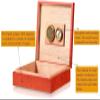 HongLianRiven Cigar Box Humidor Cedar Wood Cigar Box, Mini Portable Cigar Humidifier with Humidifier Box Thermometer (Color : Red) view 3