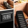 HongLianRiven Cigar Box Humidor Cigar Humidor Carbon Fiber Handmade Cedar Wood/Front Digital Hygrometer/Humidifier/Glass Top/Holds 20-25 Cigars (Color : Black) view 4