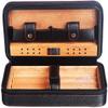 HongLianRiven Cigar Box Humidor Portable Travel Cigar Humidifier, Cigar Case with Two Pockets, Cigar Case (Color : Black) view 1