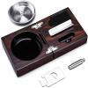 HongLianRiven Cigar Box Humidor Cigar Ashtray, Compact Cigar Box, Cigar Set with Cigar Cutter and Cigar Punch (Color : Brown) view 2