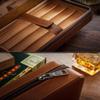 HongLianRiven Cigar Box Humidor Travel Cigar Box, Leather Cigar Box (with Humidifier and Cigar Cutter) (Color : Brown) view 2