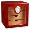 HongLianRiven Cigar Box Humidor Cigar Cabinet Humidifier with Hygrometer Cedar Wood Lining and 4-Layer Drawer, Decent Cigar Box Set (Color : Red) view 1