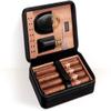 HongLianRiven Cigar Box Humidor Cigars Cigar Case Travel Genuine Leather Humidor Cedar Wood Lined with Humidifier and Removable Trays (Color : Brown) view 3