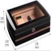 HongLianRiven Cigar Box Humidor Cigar Humidor, Cigar Box with Hygrometer and Humidifier,Large Capacity Cigar Box (Color : Black) view 2
