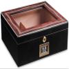 HongLianRiven Cigar Box Humidor Gloss Cigar Humidor Cigar Box for 35 Cigars,Desktop Humidors with Luxury Hygrometer and Humidifier view 1