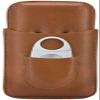 HongLianRiven Cigar Box Humidor Cigars Cigar Box, Portable Travel Cigar Holster, with Stainless Steel Cigar Cutter (Color : Brown) view 1
