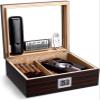 HongLianRiven Cigar Box Humidor Cigar Humidor with Hygrometer and Humidifier Including Cigar Cutter/Ashtray/Can Hold About 50 Sticks (Color : Brown) view 2