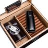 HongLianRiven Cigar Box Humidor Cigar Humidor with Hygrometer and Humidifier Including Cigar Cutter/Ashtray/Can Hold About 50 Sticks (Color : Brown) view 3