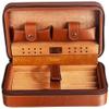 HongLianRiven Cigar Box Humidor Travel Cigar Box,Cigar Humidor,Portable Cigar Box with Two Pockets, Cigar Box (Color : Brown) view 1