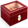 HongLianRiven Cigar Box Humidor Cigar Humidor, Cigar Box with Hygrometer and Humidifier, Glass Sunroof, Large Capacity Design (Color : Brown) view 1
