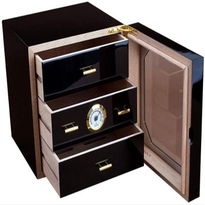 HongLianRiven Cigar Box Humidor Cigars Cigar Humidor,Desktop Cedar Wood Lined Cigar Box