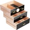 HongLianRiven Cigar Box Humidor Cigars Cigar Humidor,Desktop Cedar Wood Lined Cigar Box view 3