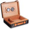 HongLianRiven Cigar Box Humidor Portable Travel Cigars Box,Cigar Humidor,Cedar Cigar Box with Hygrometer and Humidifier (Color : Black) view 2