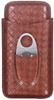 HongLianRiven Cigar Box Humidor Portable Leather Cigar Box, Cigar Box Travel, Can Accommodate 3 Cigars and Stainless Steel Cigar Cutter (Color : Brown) view 1