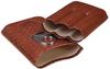 HongLianRiven Cigar Box Humidor Portable Leather Cigar Box, Cigar Box Travel, Can Accommodate 3 Cigars and Stainless Steel Cigar Cutter (Color : Brown) view 2