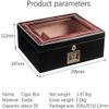HongLianRiven Cigar Box Humidor Cigar Storage Box Tempered Glass Top Hygrometer Humidifier Cedar Wood Lining Can Hold About 35 Cigars, with Lock (Color: Black) (Color : Black) view 3
