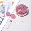 SUKPSY Colorful Glitter Contact Lens Case 5 in 1 Portable Quicksand Contact Lens Vision Care Container Kit with Mirror Tweezers Remover Tool Solution Bottle (A-Pink) view 3