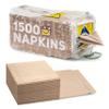 (1500-Pack) Brown Napkins - Bulk Unbleached, Natural & Rustic Kraft Paper Napkins - Eco-Conscious Disposable Kitchen Tissue Supplies for Home, Parties, Restaurant, BBQ - 12x12 Unfolded view 1