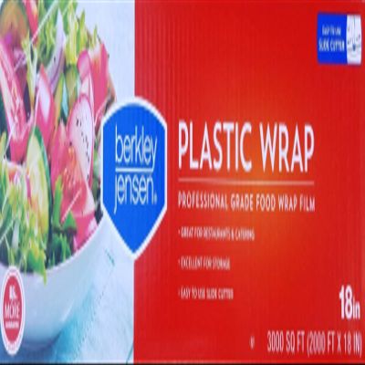 Berkley and Jensen Berkley Jensen Professional Plastic Wrap with Cutter Slide 3000 Foot X 18 Inches Food Service Film (18 Inch), Pack of Two