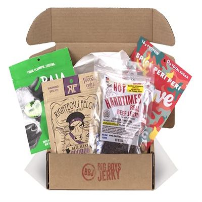 Big Boys Jerky Care Package (6 Count) Mild and Spikey Pack Combo. Ultimate Variety Gift Box Pack Assortment Basket Bundle Mix Bulk Sampler Treats (Spicy)