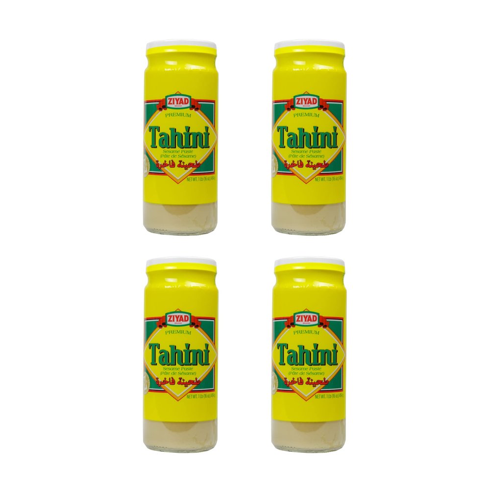 Ziyad Brand Tahini Sesame Paste, No Additives, No Preservatives, Perfect for Pita Bread, Meat, Vegetables and More! 16oz (Pack of 4)