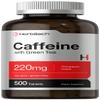 Horbach Caffeine Pills 220mg with Green Tea | 500 Tablets | Vegetarian, Non-GMO & Gluten Free view 1
