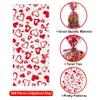 LANGFON 150 Pieces Valentine's Day Cellophane Gift Bags, Valentines 3 Patterns Heart Cellophane Treat Bags with 150 Twist Ties for Cookies Candy Party Decoration view 2