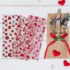 LANGFON 150 Pieces Valentine's Day Cellophane Gift Bags, Valentines 3 Patterns Heart Cellophane Treat Bags with 150 Twist Ties for Cookies Candy Party Decoration view 4
