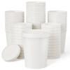 JOLLY PARTY 25pack 32oz Paper Soup Containers with Lids, Disposable Food Cups, White Ice Cream Bowls, Paper food Storage with Vented Lids, for Restaurants, To-Go Lunch view 1