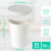 JOLLY PARTY 25pack 32oz Paper Soup Containers with Lids, Disposable Food Cups, White Ice Cream Bowls, Paper food Storage with Vented Lids, for Restaurants, To-Go Lunch view 2