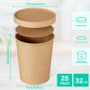 JOLLY PARTY 25pack 32oz Paper Soup Containers with Lids, Disposable Paper Food Cups, Ice Cream Cups, Food Storage with Lids, Microwavable and freezer safe, Suitable for Christmas Thanksgiving (Brown) view 2