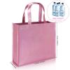 PHOGARY 12 Large Gift Bags with Handles 12.6x3.9x10.6inch(Pink) Stylish Party Bags for Birthday Bachelorette Wedding Party Favor Bridal Shower Wrap, Reusable Goodie Bags, non-woven fabric view 2