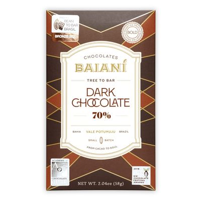 Baiani Chocolates Award-Winning BAIANI inchTree Barinch Craft Gourmet Brazilian Chocolate Bar Assortment Pack of 4, 2.08oz. Vegan, non-GMO bars.single-origin beans farming method