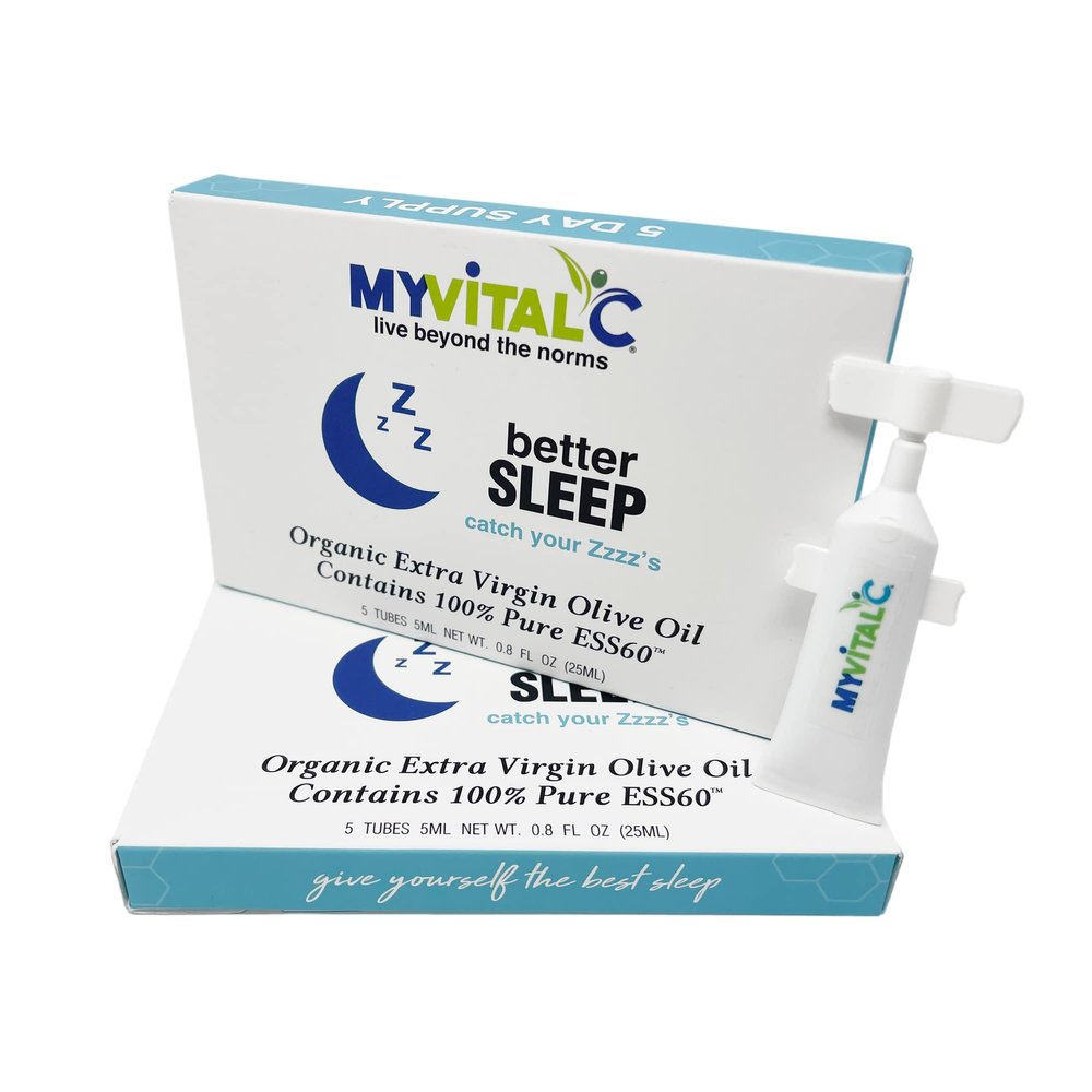 MyVitalC Better Sleep Supplement Shots - Pure ESS60 Organic Extra Virgin Olive Oil - 50 ML Pack of 2