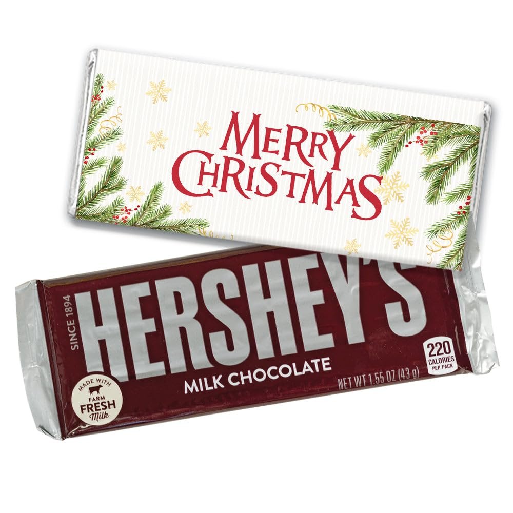 12ct Personalized Christmas Candy Chocolate Bar Party (12 Pack) - No Assembly Required - Spirit of Christmas