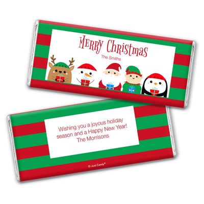 12ct Custom Christmas Candy Chocolate Bar Party (12 Pack) - No Assembly Required - Favors for Kids