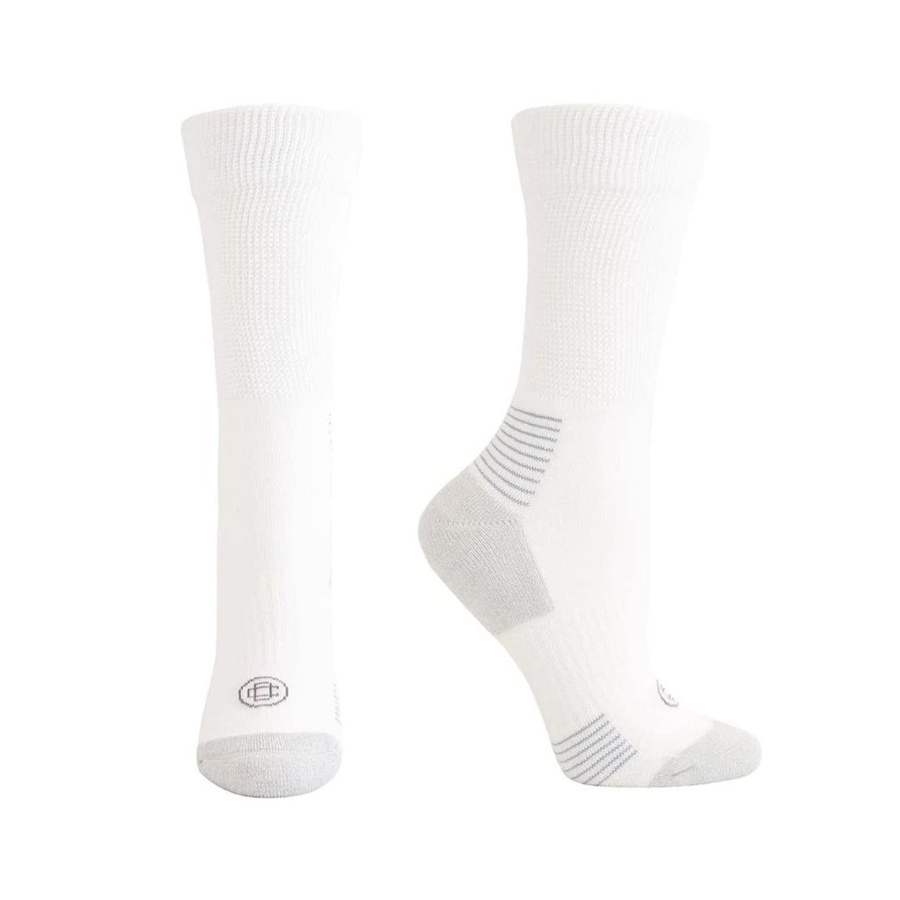 Doctor's Choice Diabetic Crew Socks, Half-Cushioned, Non-Binding, 2pk, White, X-Large