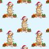 Cute Christmas Golden Retriever Wrapping Paper, X-Mas Santa Hat Lights Dog Gift Wrap, Puppy Holiday Party Decoration Decor (12 foot x 30 inch roll) view 2