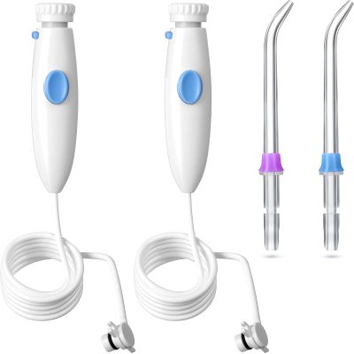 BBTO Oral Hygiene Accessories Standard Water Hose Plastic Handle with Water Flosser Replacement Jet Tip, Compatible with Waterpik Oral Irrigator WP-100 WP-300 WP-660 WP-900 (4 Pieces)
