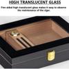 HongLianRiven Cigar Box Humidor Glass Top Cigar Humidor, Humidifier Storage Box for 50-80 Cigars Case for Moisture Control view 2